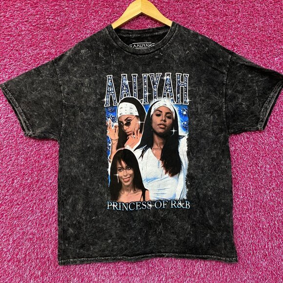 Aaliyah Princess Of RnB mineral Wash Tshirt size Large - Picture 1 of 4